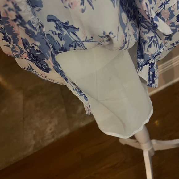 Aqua lady sundress, long hidden zipper large wrinkle free ties at shoulders - Picture 7 of 15